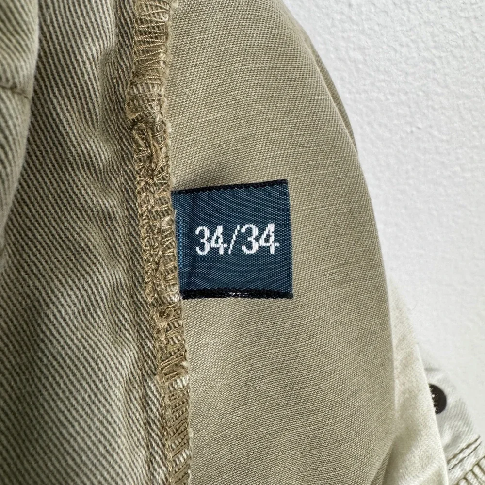 Polo Ralph Lauren 650 Straight Leg Pants Mens 34x34 Olive Green Cotton Twill